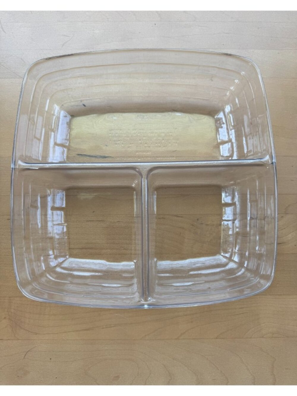 Longaberger Basket Clear Plastic Divided Protector #41327 8.25"L x 8.25"W x 2"H